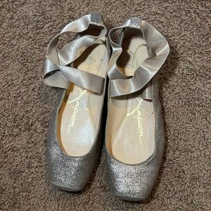 Jessica Simpson glitter ballet flats. Champagne/gold size 10.
